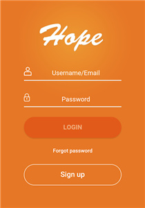 Hope app login page